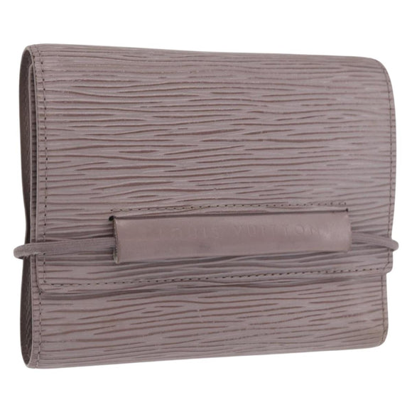 LOUIS VUITTON Epi Porte Monnaie Elastic Wallet Gray lilac M6366B LV Auth 149915