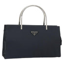 PRADA Hand Bag nylon metal Black Silver Auth 149917V-1
