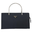 PRADA Hand Bag nylon metal Black Silver Auth 149917V-13