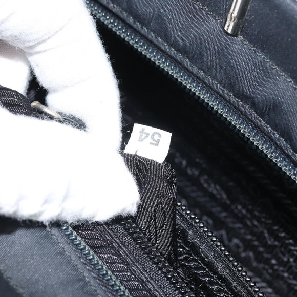 PRADA Hand Bag nylon metal Black Silver Auth 149917V