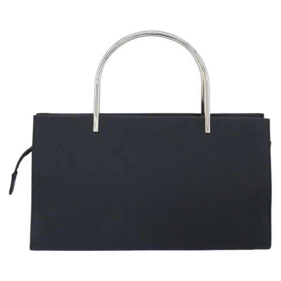 PRADA Hand Bag nylon metal Black Silver Auth 149917V