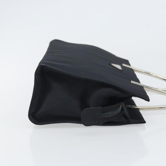 PRADA Hand Bag nylon metal Black Silver Auth 149917V