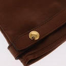 BURBERRY Gloves Leather Size 7 Brown Gold Auth 149919M-14