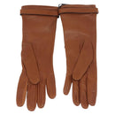 BURBERRY Gloves Leather Size 7 Brown Gold Auth 149919M-2