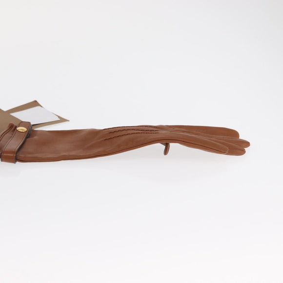 BURBERRY Gloves Leather Size 7 Brown Gold Auth 149919M