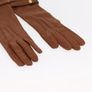 BURBERRY Gloves Leather Size 7 Brown Gold Auth 149919M-7