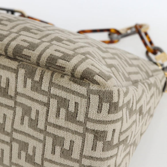 FENDI Zucca Canvas Hand Bag 2way Beige Gold Auth 149920SM