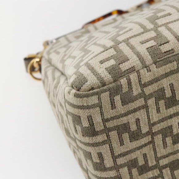 FENDI Zucca Canvas Hand Bag 2way Beige Gold Auth 149920SM