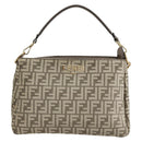 FENDI Zucca Canvas Hand Bag 2way Beige Gold Auth 149920SM-2