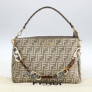 FENDI Zucca Canvas Hand Bag 2way Beige Gold Auth 149920SM-25
