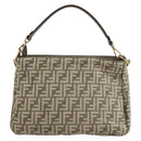 FENDI Zucca Canvas Hand Bag 2way Beige Gold Auth 149920SM-3