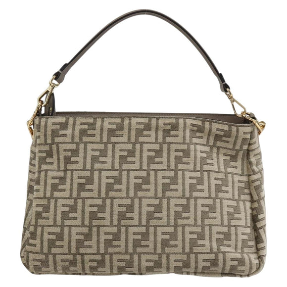 FENDI Zucca Canvas Hand Bag 2way Beige Gold Auth 149920SM
