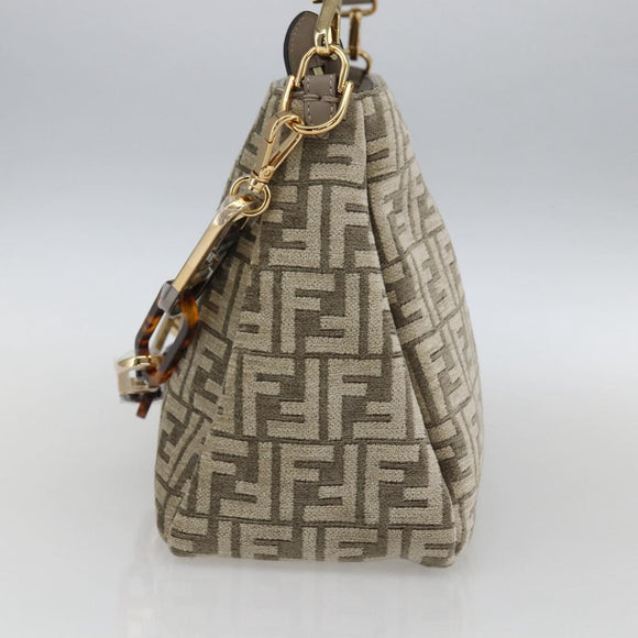 FENDI Zucca Canvas Hand Bag 2way Beige Gold Auth 149920SM