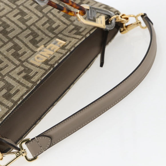FENDI Zucca Canvas Hand Bag 2way Beige Gold Auth 149920SM