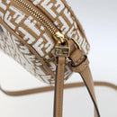 FENDI Zucchino Canvas Shoulder Bag Beige Gold Auth 149921SM-9
