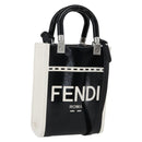 FENDI Sunshine Small Shopper Mini Bag Canvas Patent 2way Black Auth 149922SAM-1