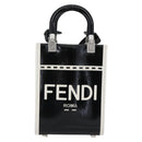 FENDI Sunshine Small Shopper Mini Bag Canvas Patent 2way Black Auth 149922SAM-13