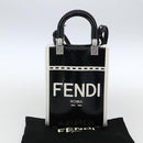 FENDI Sunshine Small Shopper Mini Bag Canvas Patent 2way Black Auth 149922SAM-12