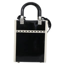 FENDI Sunshine Small Shopper Mini Bag Canvas Patent 2way Black Auth 149922SAM-2