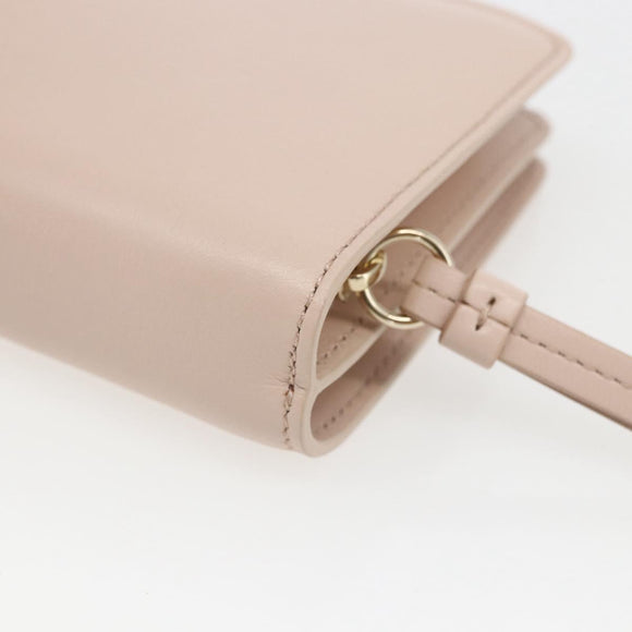 Chloe Sense Compact Wallet Leather Pink Gold Auth 149925V
