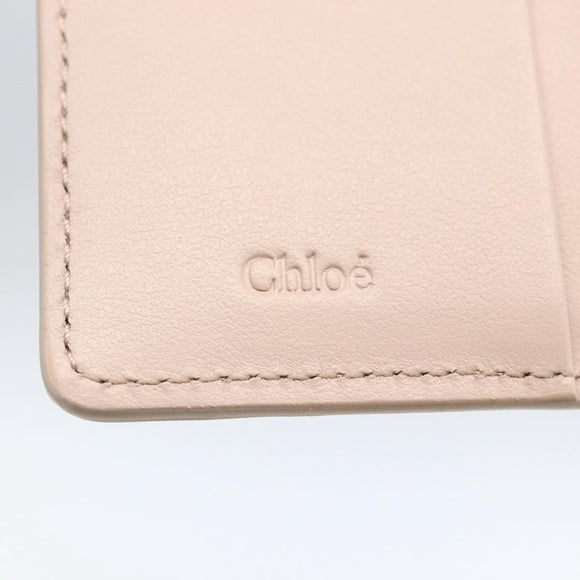 Chloe Sense Compact Wallet Leather Pink Gold Auth 149925V
