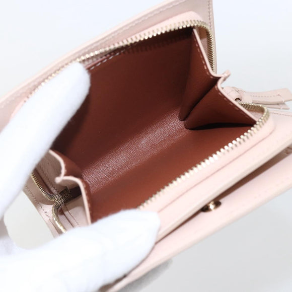 Chloe Sense Compact Wallet Leather Pink Gold Auth 149925V