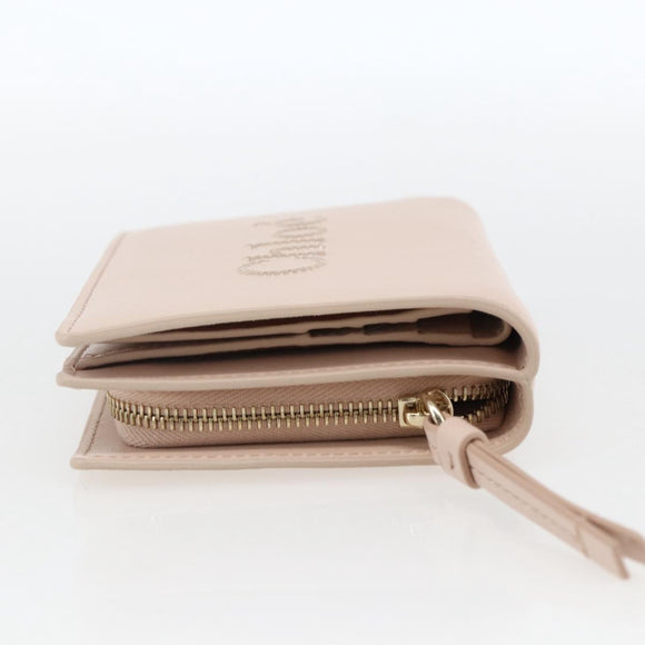 Chloe Sense Compact Wallet Leather Pink Gold Auth 149925V