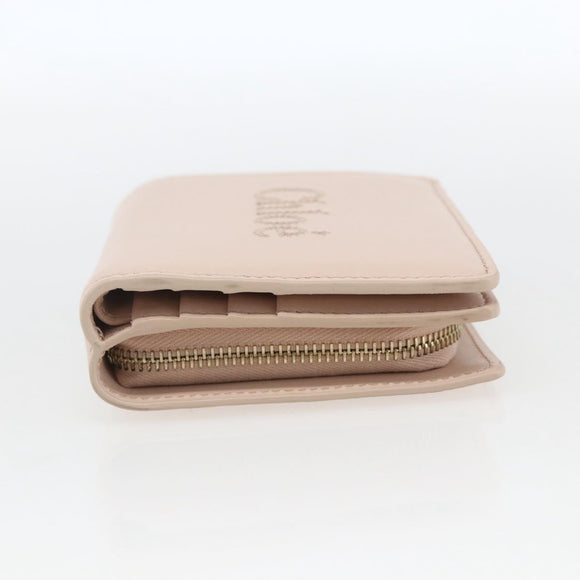 Chloe Sense Compact Wallet Leather Pink Gold Auth 149925V