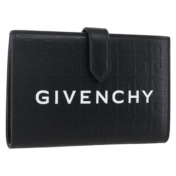 GIVENCHY G Cut Compact Wallet 4G Leather Black Silver Auth 149926V
