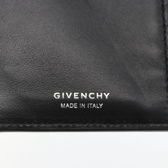 GIVENCHY G Cut Compact Wallet 4G Leather Black Silver Auth 149926V