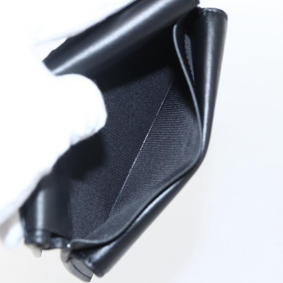 GIVENCHY G Cut Compact Wallet 4G Leather Black Silver Auth 149926V