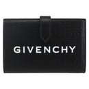 GIVENCHY G Cut Compact Wallet 4G Leather Black Silver Auth 149926V-2