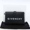 GIVENCHY G Cut Compact Wallet 4G Leather Black Silver Auth 149926V-22