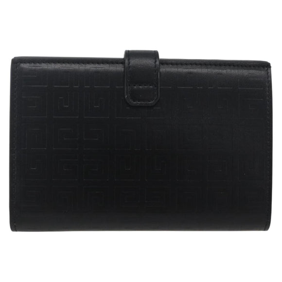 GIVENCHY G Cut Compact Wallet 4G Leather Black Silver Auth 149926V