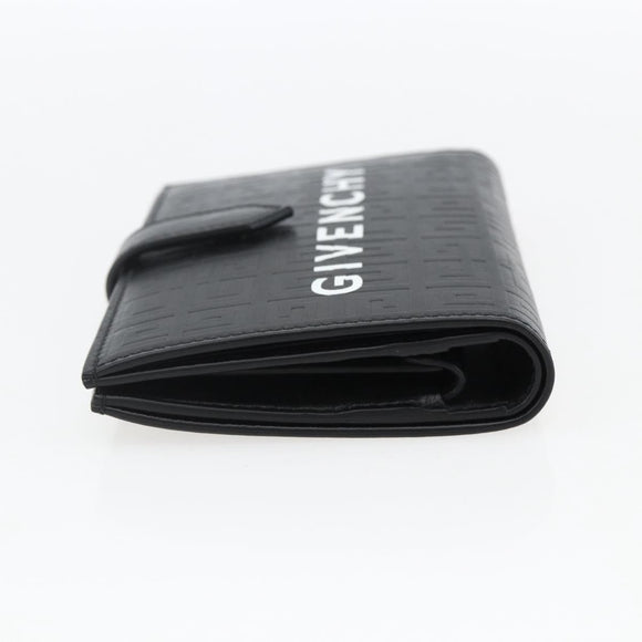 GIVENCHY G Cut Compact Wallet 4G Leather Black Silver Auth 149926V