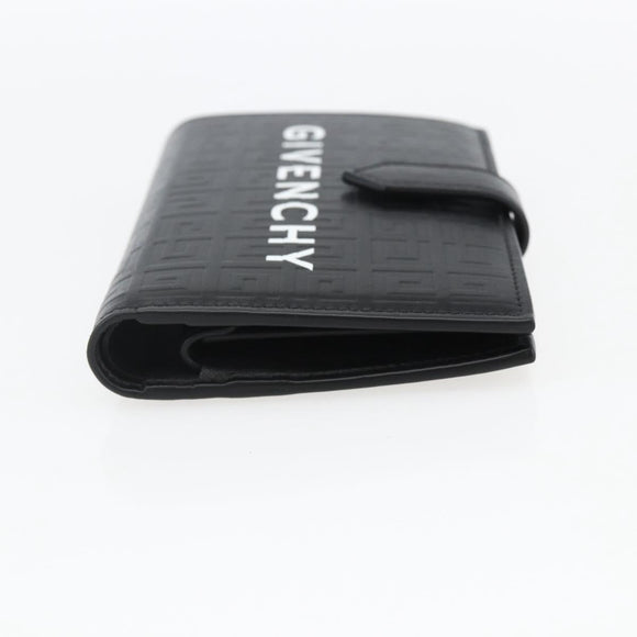 GIVENCHY G Cut Compact Wallet 4G Leather Black Silver Auth 149926V