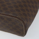 CELINE Macadam Canvas Vanity Pouch PVC Leather Brown Gold Auth 149953-14