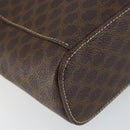 CELINE Macadam Canvas Vanity Pouch PVC Leather Brown Gold Auth 149953-17