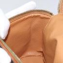 CELINE Macadam Canvas Vanity Pouch PVC Leather Brown Gold Auth 149953-21