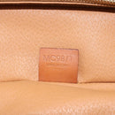 CELINE Macadam Canvas Vanity Pouch PVC Leather Brown Gold Auth 149953-12