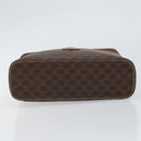 CELINE Macadam Canvas Vanity Pouch PVC Leather Brown Gold Auth 149953-5