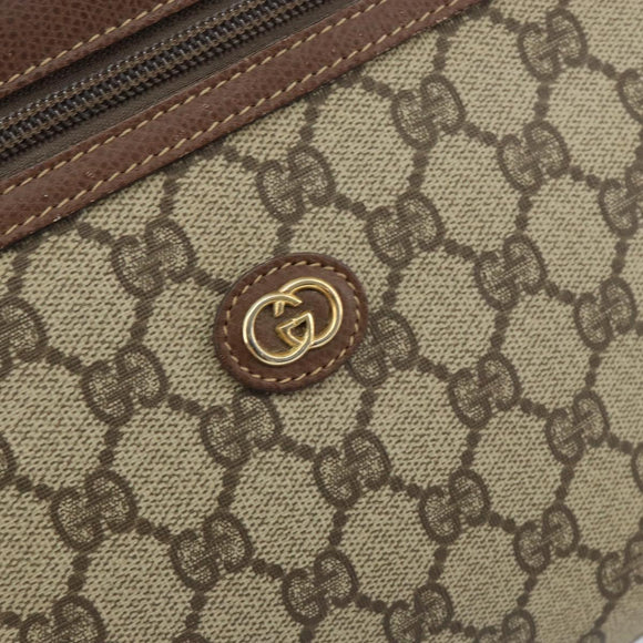 GUCCI GG Supreme Clutch Bag PVC Beige Gold 014 115 6063 Auth 149954