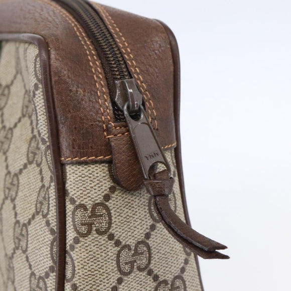 GUCCI GG Supreme Web Sherry Line Clutch Bag PVC Beige 156 01 012 Auth 149955