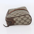 GUCCI GG Supreme Web Sherry Line Clutch Bag PVC Beige 156 01 012 Auth 149955-3