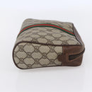 GUCCI GG Supreme Web Sherry Line Clutch Bag PVC Beige 156 01 012 Auth 149955-4