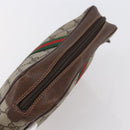 GUCCI GG Supreme Web Sherry Line Clutch Bag PVC Beige 156 01 012 Auth 149955-5