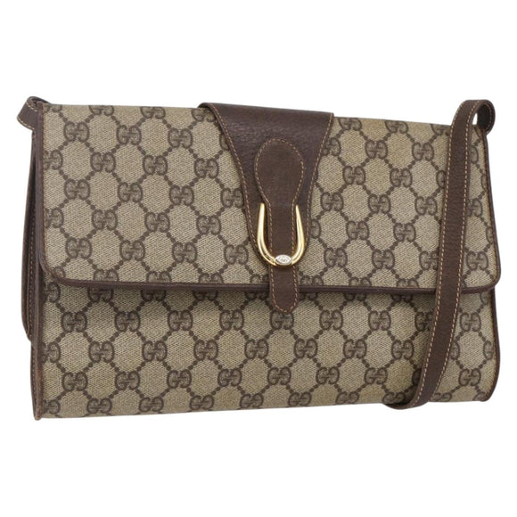 GUCCI GG Supreme Shoulder Bag PVC Beige Gold 904 02 050 Auth 149956