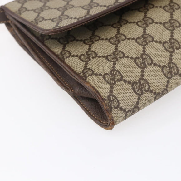 GUCCI GG Supreme Shoulder Bag PVC Beige Gold 904 02 050 Auth 149956