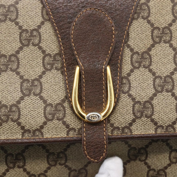 GUCCI GG Supreme Shoulder Bag PVC Beige Gold 904 02 050 Auth 149956