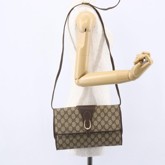 GUCCI GG Supreme Shoulder Bag PVC Beige Gold 904 02 050 Auth 149956